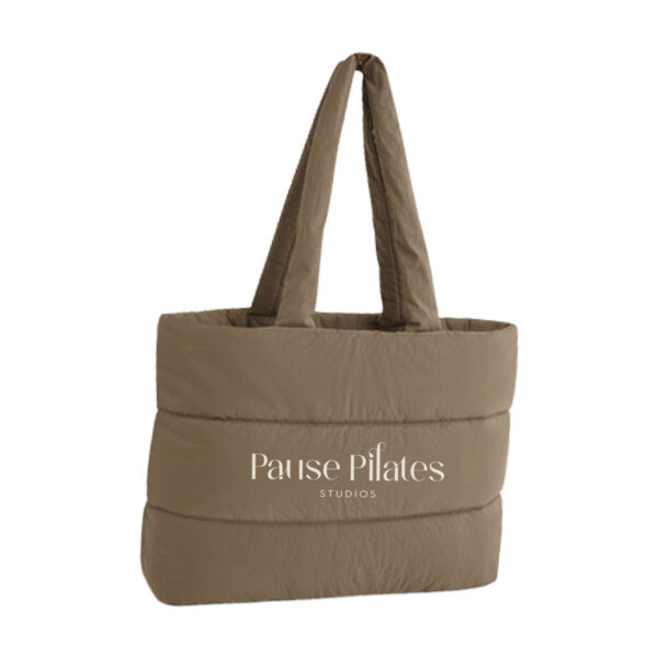 Pause Pilates Quilted Totebag - beige logo Thumbnail