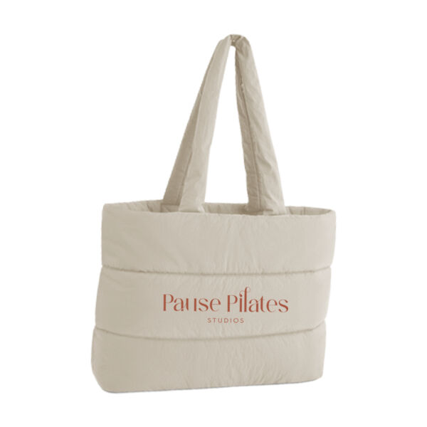 Pause Pilates Quilted Totebag - terracotta text Thumbnail