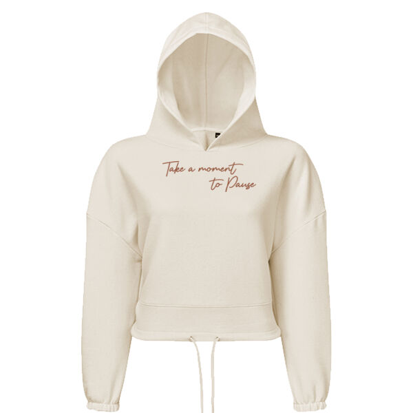 'Take a moment to Pause' Cropped Oversized Hoodie Thumbnail